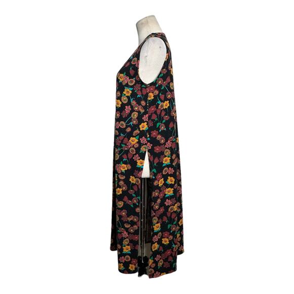 Lularoe Floral Print Sleeveless Open Front Duster Sweater size Small - Picture 6 of 9
